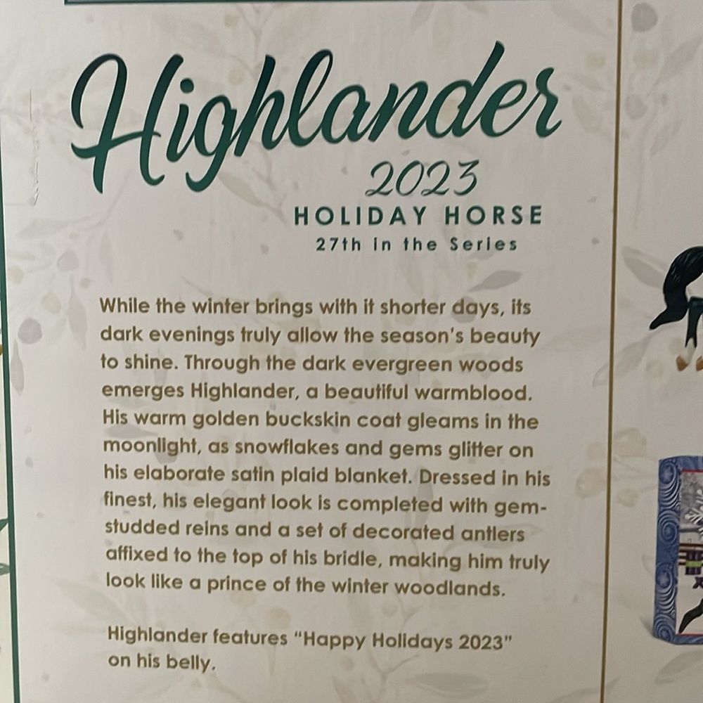 2023 Breyer ‘Highlander’ Holiday Horse - Picture 4 of 4